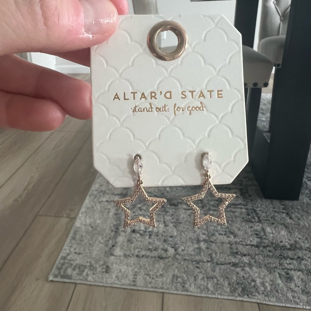 Altar'd State Gold Crescent Moon Earrings